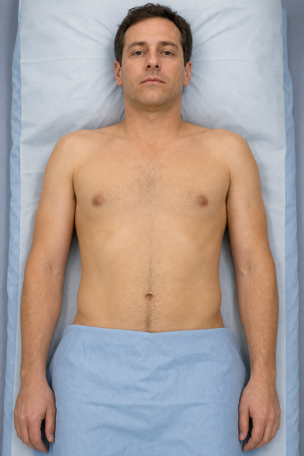 Realistic supine adult patient torso for EKG placement training
